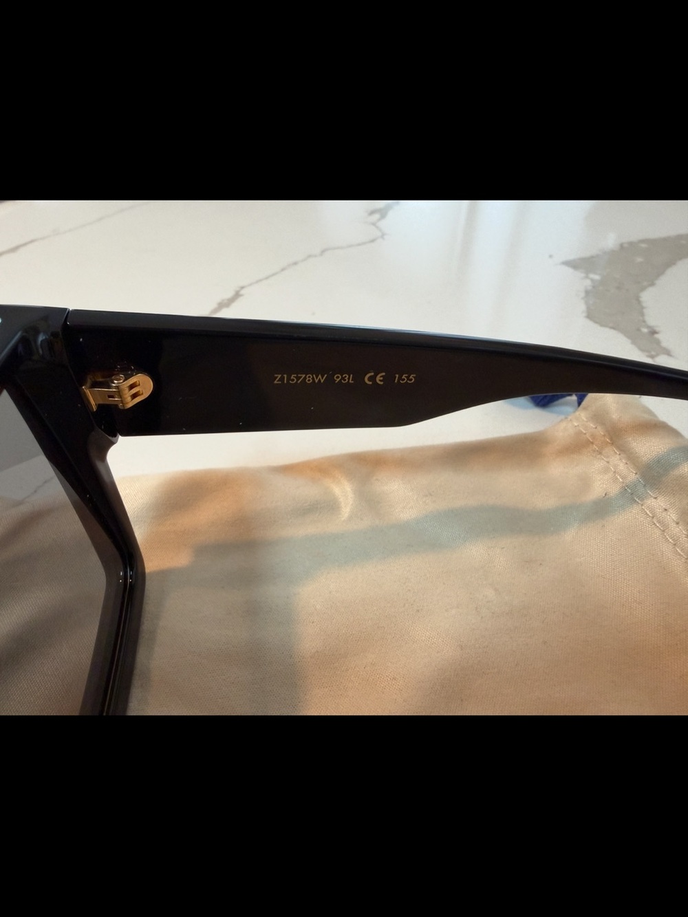 Louis Vuitton Black Shield Sunglasses with Gold Crystal Monogram - Picture 4 of 8